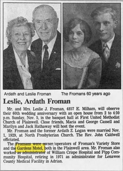 The Gardens Motel (Garden Motel) - Oct 29 1989 Article (newer photo)